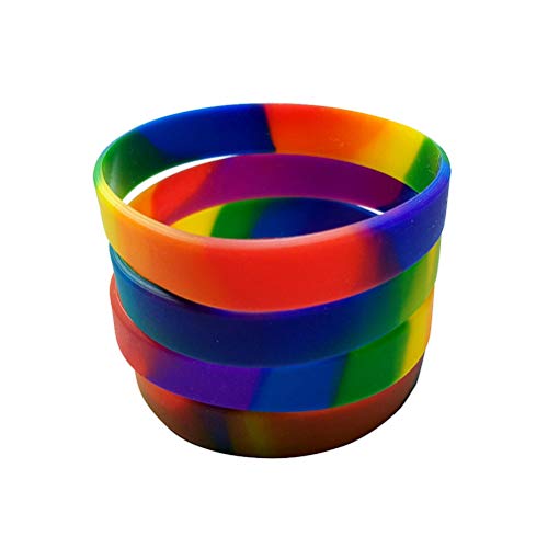 10 Stücke Fitness Armbänder Regenbogen Silikon Armbänder Silikonarmbänder für Kinder Geburtstag Party Geschenk Mitgebsel Erwachsene Sport Fitness von STOBOK