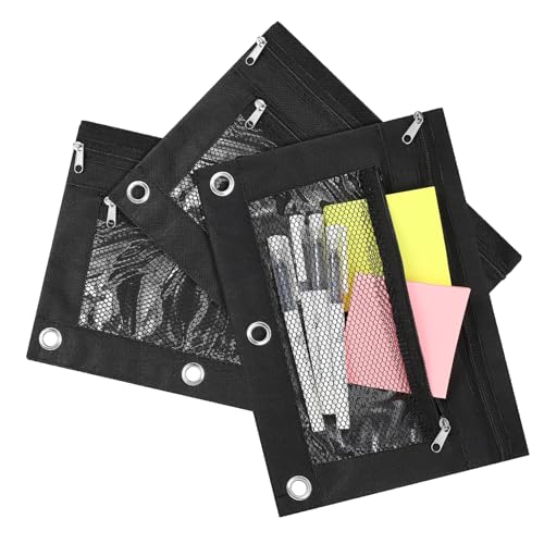 STOBOK 3 Stück Bleistiftbeutel Tragbare Schreibwaren-bleistifttasche Netz-bleistiftbeutel Netztaschen Mit Reißverschluss Make-up-Tasche von STOBOK
