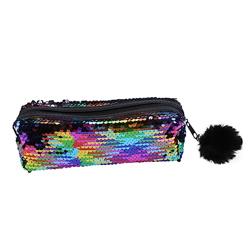 STOBOK 1stk Federmäppchen Mit Pailletten Make-up Federmäppchen Glitzerbeutel Mit Reißverschluss Geldbörse Mit Pailletten Pailletten-Kosmetiktasche Bilden Polyester Makeup Tasche Student von STOBOK