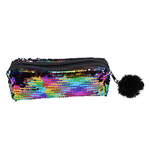 STOBOK 1stk Federmäppchen Mit Pailletten Make-up Federmäppchen Geldbörse Mit Pailletten Glitzer Tasche Kinderhandtasche Glitzer-Make-up-Tasche Polyester Student Multifunktion Kissenbeutel von STOBOK