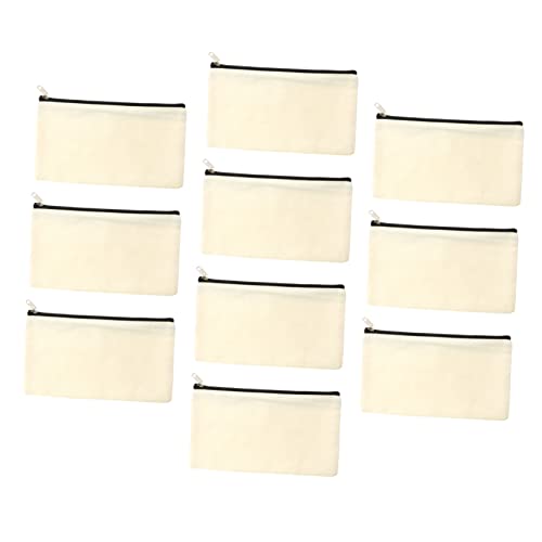 STOBOK 10stücke Canvas Kosmetiktasche Bleistifttasche Makeup Beutel Münze Tasche Mit Reißverschluss Für DIY Und Aufbewahrung von STOBOK