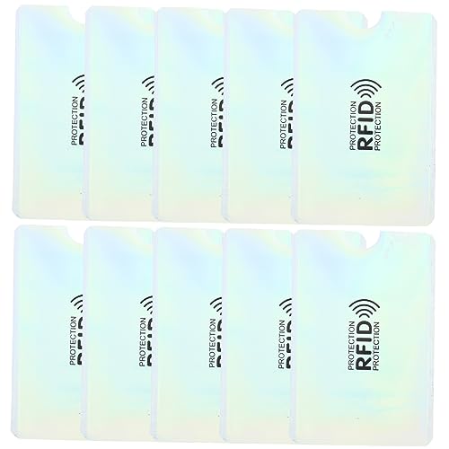 STOBOK 10stücke Schutz Für Kreditkarten Ausweise Sozialversicherungsnummern Und Visitenkarten RFID-blockierhüllen Aus Pet Pe Und Aluminiumfolie Kompaktes Design Leicht Und Tragbar von STOBOK