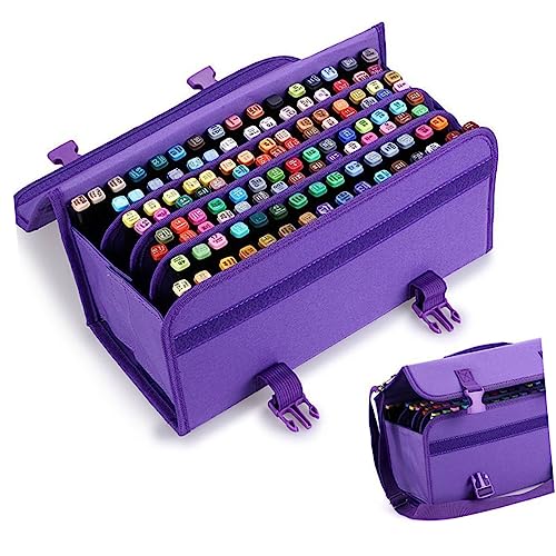 STOBOK 120 Pinsel-Stift-Etui Markierstift-Aufbewahrungstasche schreibwaren Aufbewahrungsbox für Markierstifte Aufbewahrungstasche mit Reißverschluss Aufbewahrungskiste Mäppchen Violett von STOBOK