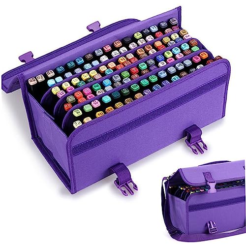 STOBOK 120 Markierstift-Aufbewahrungstasche Schreibwarentasche Mit Reißverschluss Stifttasche Mit Reißverschluss Markierstift-aufbewahrungsbox Violett Reißverschlusstasche Tragbar von STOBOK