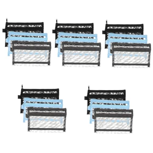 STOBOK 15stücke Teiliges Großer Kapazität Stiftetui Transparente Doppelschichtige Aufbewahrungstasche Für Schreibwaren Für Schule Und Büro von STOBOK