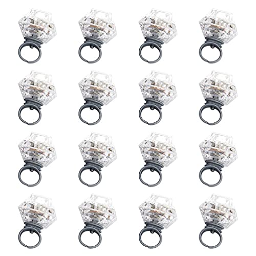 STOBOK 16Pcs LED Licht Up Ringe Blinkende Diamant Ringe Glow in The Dark Finger Ringe für Geburtstag Bachelorette Nachtclub Raves Konzert Zeigt Party Favor von STOBOK