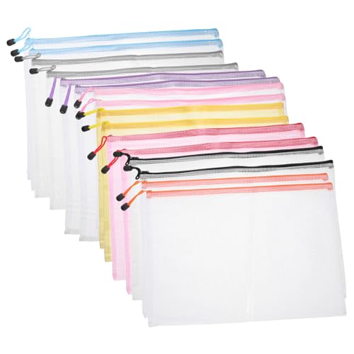 STOBOK 16stücke Teiliges Dokumententaschen wasserdichte PVC Reißverschlussbeutel Mit Netz Organisation Von Büromaterial Schulunterlagen Und Reisepapieren von STOBOK