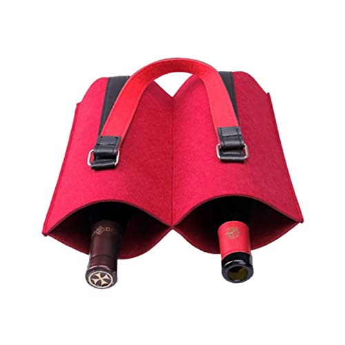 STOBOK 1Stk Weihnachts-High-End-Rotwein-Filz-Einkaufstasche Weinflaschenabdeckung Mini Ventilator Kinder geschenktüten Handtasche Flaschenträger Weinbeutel für mehrere Flaschen Süssigkeit von STOBOK