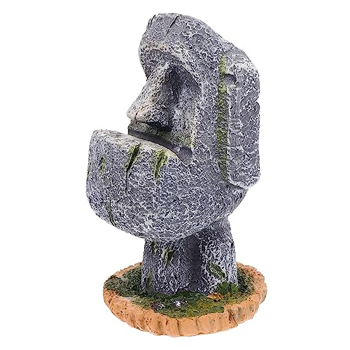 STOBOK 1stk Stifthalter Aus Moai-Stein Inselstatue Statuen Stifthalter Massive Statuen Tischaufbewahrung Statue Stifthalter Schreibtisch-Organizer Persönlichkeit Harz Stift Ruhen Student von STOBOK