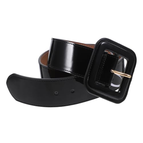 STOBOK 1stück Breiter Damen Gürtel Aus Pu-lackleder Verstellbar Europäischer Stil Für Alltag Und Besondere Anlässe Glänzender Look Mit Echtem Leder Der Rückseite Für Elegantes von STOBOK