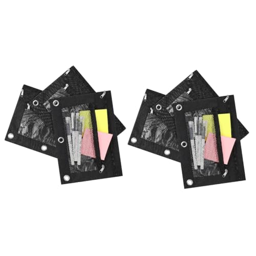 STOBOK 2 Sätze Mäppchen Tasche Für Stiftbehälter Taschen Schreibwarentasche Münzbeutel Stifttasche Stiftbeutel Geldbeutel Mit Reißverschluss Etui Oxford-Stoff Black 3 Stück * 2 von STOBOK