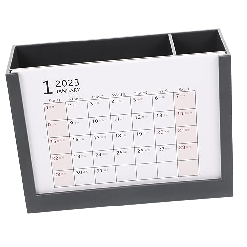 STOBOK 2 2023 2023 Stifthalter-Tischkalender schreintischorganizer Schreibtisch Organiser Kalender stifthalter Tischkalender 2023 Mini Federmäppchen Schreibtischständer Büro von STOBOK