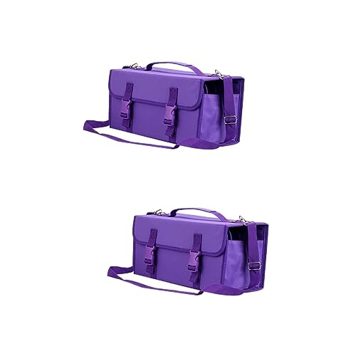 STOBOK 2 Stück 120 Stifttasche Mit Reißverschluss Schreibwarentasche Mit Reißverschluss Bleistift-Organizer-Tasche Künstlerisches Federmäppchen Tragbar Malpaket Violett von STOBOK