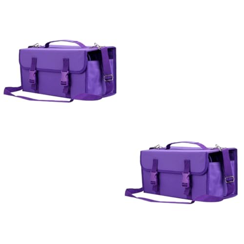 STOBOK 2 Stück 120 Bleistift-Organizer-Tasche Schreibwarentasche Mit Reißverschluss Mäppchen Aufbewahrungsbox Für Markierstifte Bleistifthaltertasche Reißverschlusstasche Violett Tragbar von STOBOK