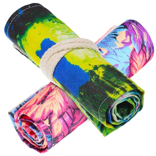 STOBOK 2er-Pack Federmäppchen Zum Aufrollen Federmäppchen Federtasche mit Ahornblatt-Druck für Jungen und Mädchen Schüler Kunstbedarf von STOBOK