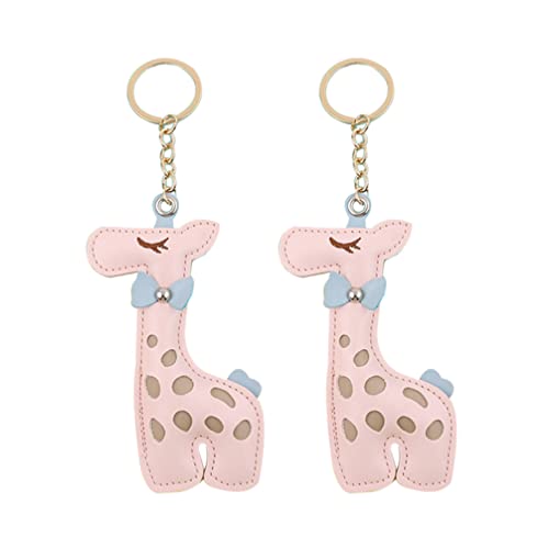 STOBOK 2 Stück Schlüsselanhänger Giraffen-Design Lustige Niedliche Tier-Schlüsseldekoration Giraffen-Leder-Schlüsselanhänger Taschenanhänger Schlüsselanhänger-Dekore von STOBOK