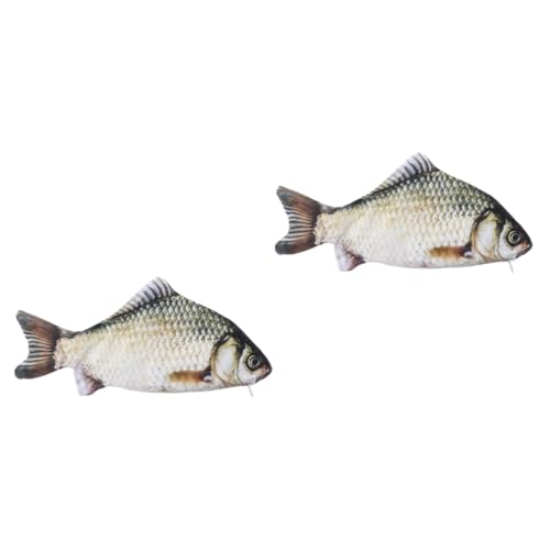 STOBOK 2stücke Multi-funktional Fischangeformtes Federmäppchen Kreative Stifttasche Für Schule Reisen Und Kosmetik Lustiger Fisch Design Einfach Zu Reinigen Geschenkidee Für von STOBOK