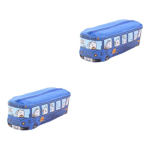 STOBOK 2 Stücke Schule Bus Bleistift Fall Hohe Kapazität Druck Stift Tasche Zipper Bleistift Box Büro Liefert von STOBOK