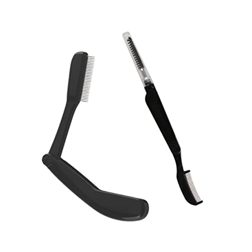 STOBOK 2stücke Teiliges Faltbare Augenbrauenkämme Aus Edelstahl Mit Kunststoffgriff Augenbrauenpflege-tool Für Präzise Formgebung Und Styling Für Frauen Und Mädchen von STOBOK