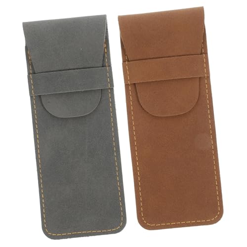 STOBOK Vintage Stifttasche Robuste Lederhülle Für 2 Stifte Stifthalter Fürs Büro Zufälliger Stil von STOBOK
