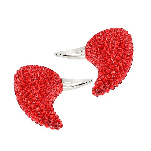 STOBOK 2St Teufel Haarnadel Fascinator-Clip Teufel Haarspangen Fuchsie halloween haarspangen haarspange halloween kleider Haarklemmen Halloween-Dekoration Haarspangen aus Horn Plastik rot von STOBOK