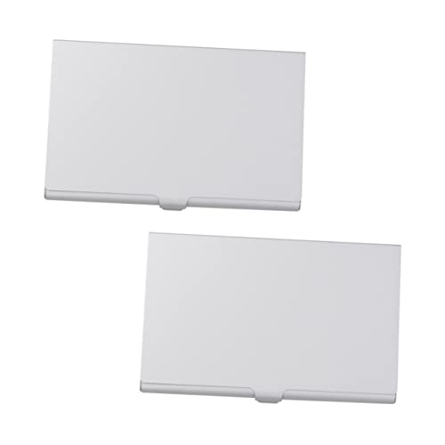 STOBOK 2Stücke Aluminium Visitenkartenetui Metall Kartenhalter für Kreditkarten und Id Karten Eleganter Geschäftsorganisator Silber für Perfekten Ersten von STOBOK