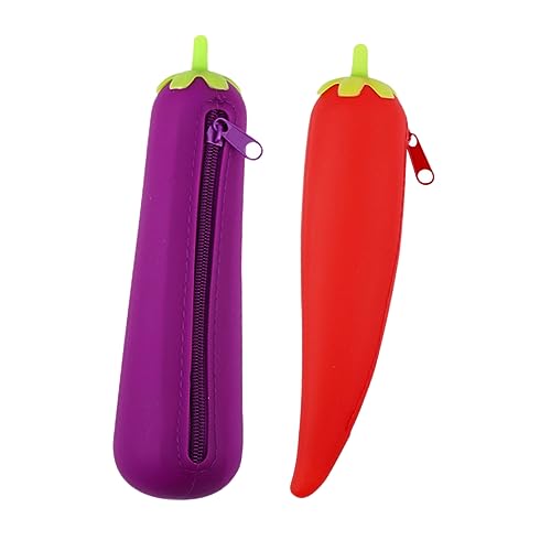 STOBOK 2stücke Obst-stiftetasche Aus Silikon Federmäppchen Mit Reißverschluss Schreibwaren-Organizer Für Studenten Praktische Aufbewahrungstasche Für Kugelschreiber Und Radiergummis von STOBOK