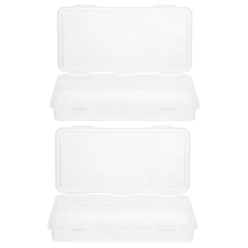 STOBOK 2er-Box Für Pinsel Tragbarer Stiftbehälter Bleistiftbehälter Klares Federmäppchen Für Bleistifte Durchsichtige Stifteboxen Bleistift-Boxen Plastik von STOBOK