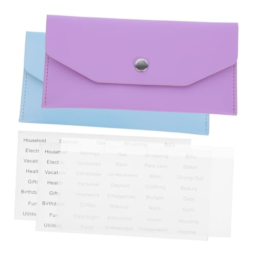 STOBOK 2sätze Wiederverwendbare Pu Bargeldbörse Budget Organizer Mit Etiketten Für Bargeld Schecks Und Quittungen Kompakte Und wasserdichte Geldtasche Für Budgetierung Und von STOBOK