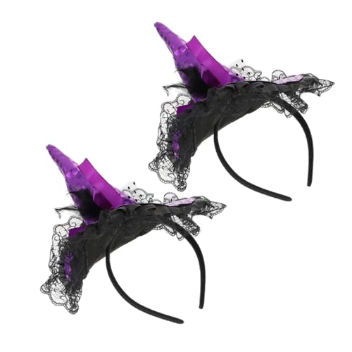 STOBOK 2stücke Halloween Hexenhut Haarband Mit Glitzer Kostümzubehör Für Erwachsene Für Halloween-feiern Und Verkleidungen Farbenfrohe Haaraccessoires von STOBOK