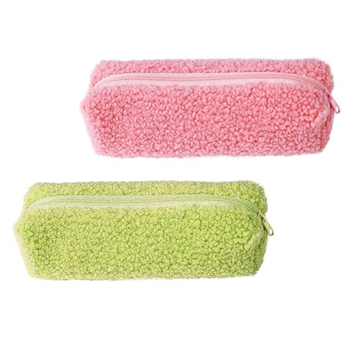 STOBOK 2stücke Bleistifttasche Aus Plüsch Mit Großem Fassungsvermögen Als Aufbewahrungstasche Für Mädchen Tragbar Und Vielseitig Einsetzbar von STOBOK
