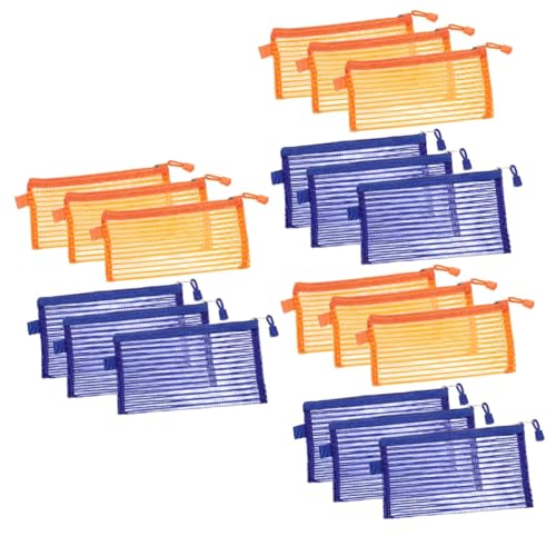 STOBOK 3 Sätze Reißverschluss Dokument-Organizer-Tasche Sichtbarer Dateicontainer Papierbeutel Testen Klares Federmäppchen Trocken Abwischbare Taschen Dateibeutel Polyester 6 Stück * 3 von STOBOK
