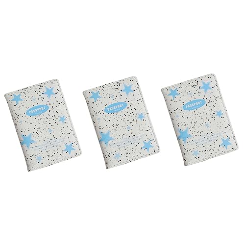 STOBOK Reisebrieftasche 3 Stück Kartenhalter Pu Blau Essenskarte Mädchen Dokumente Reisegeldbörse von STOBOK