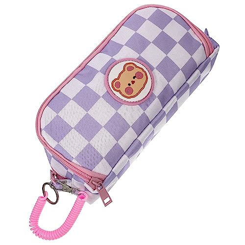 STOBOK Groß 3 Stück Stifte-Briefpapier-Make-Up-Aufbewahrung Dekorativ Praktischer Halter Etui Pinsel Multifunktionsbehälter Große Cartoon-Bezaubernde Schachbrett-Drucktasche von STOBOK