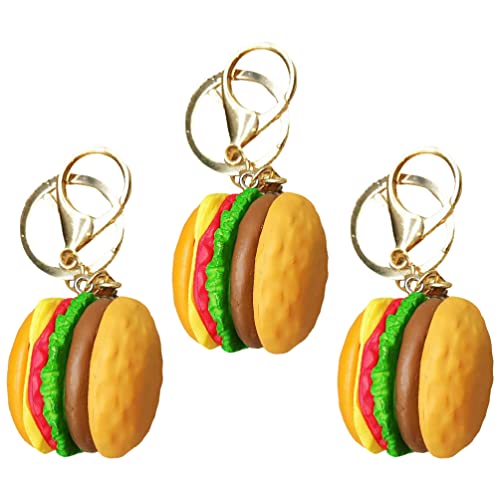 STOBOK 3 Stücke Keychain 3D Burger Schlüsselanhänger Fake Fast Food Charme Dekorative Key Holer Hängende Dekoration Für Rucksack Geldbörse Wallet Handtasche von STOBOK