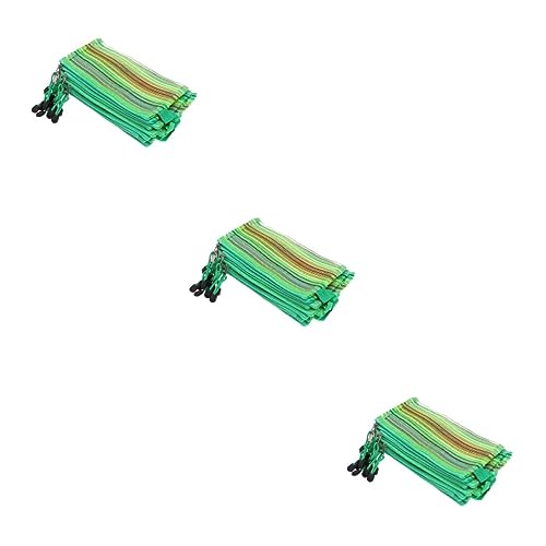 STOBOK 36stücke Nylon Mesh Pouch Regenbogenstreifen Zipper Aufbewahrungstaschen Für Kosmetik Schreibwaren Und Reiseaccessoires Grün Langlebig Und Leicht von STOBOK