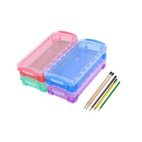 STOBOK 3Er-Box für Schreibwaren Storage Boxes aufbwahrungs-Box Plastikbox aubewahrungsbox sortibox Federmäppchen zur Aufbewahrung von Bleistiften klares Federmäppchen von STOBOK