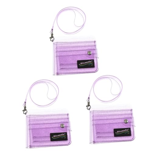 STOBOK 3St sicherheitsschloss Karten Halter glitzerin cardholder Portemonnaie The Color Purple The purg glizerin Gleiterhalter Halter mit Aufhängelasche Blitz Halterung Geldbörse Violett von STOBOK