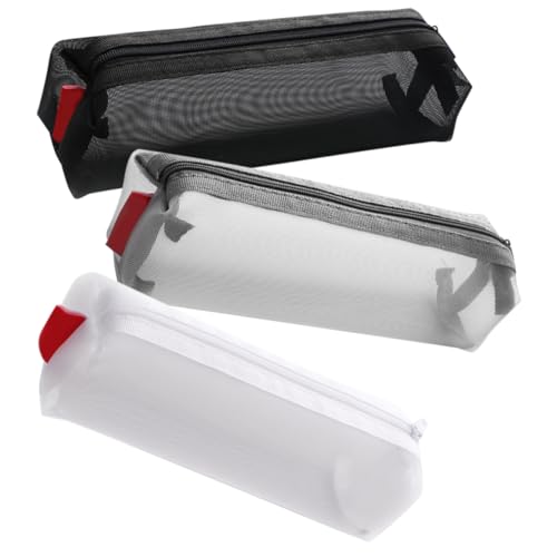 STOBOK 3Stücke Bleistiftbeutel Make Up Pinsel Aufbewahrungstasche Aus Mesh Große Kapazität Für Stifte Für Studenten von STOBOK