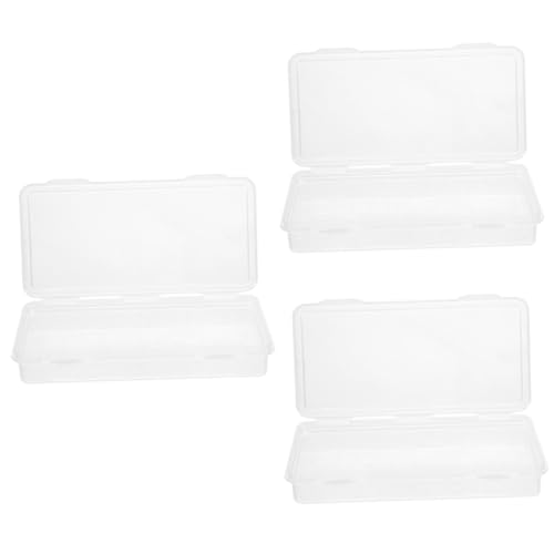 STOBOK 3er-Box Für Pinsel Leere Stiftschachteln Hartes Federmäppchen Bleistiftbehälter Durchsichtige Stifteboxen Bleistift-aufbewahrungskorb Stifthalter Plastik von STOBOK