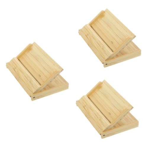 STOBOK 3er-Packung Geschäftskartenhalter Kartenhülle Kontaktlos Fall Kartenorganisator Flash-Karten-etui Tischbilderhalter Kartenbehälter Notizkartenhalter Flash-Karten-Organizer Bambus von STOBOK