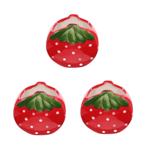 STOBOK 3stücke Stift-Organizer Keramik Im Erdbeer-Design Dekorativer Und Funktioneller Stiftehalter Große Kapazität Für Büro Und Zuhause Stilvoller Schreibtisch-zubehör von STOBOK