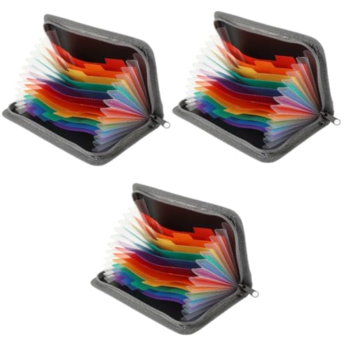 STOBOK 3stücke Wind Organizer Mit Regenbogenrand Mehrschichtiger Erweiterbarer Aktenordner Für Dokumente Quittungen Und Karten Praktischer Büro-Ordner Für Lehrer Studenten Und von STOBOK