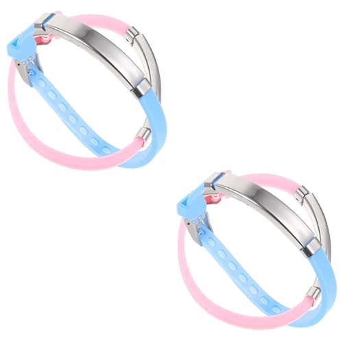 STOBOK 4 Stück Armband Leuchtender Armreif Kinder Zubehör Silikonarmbänder Id-armbänder Für Kinder Anti Verloren Festival Armreif Kleinkind Partybedarf Scheinen Rostfreier Stahl von STOBOK