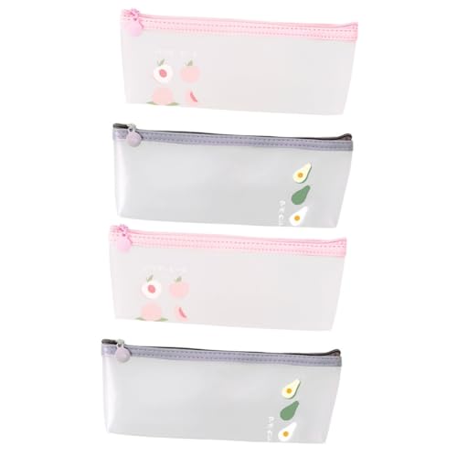 STOBOK 4 Stück Federmäppchen-Organizer transparenter Bleistift Organizer-Tasche Schule Aufbewahrungstasche für Schreibwaren kreatives federmäppchen Pfirsiche Textmarker Aktenhalter Reisen von STOBOK