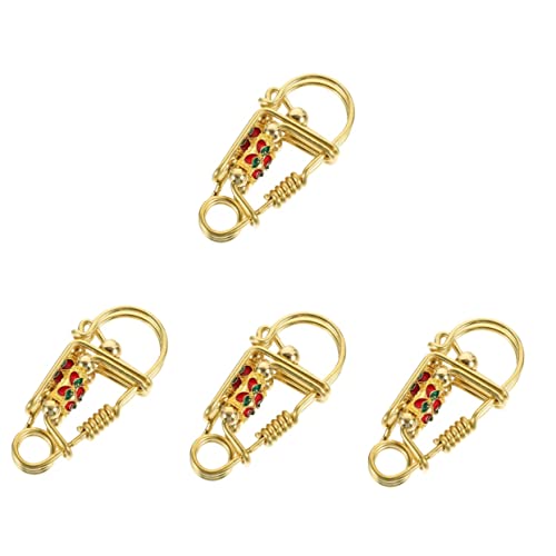 STOBOK 4 Stück Schlüsselanhänger Schlüsselbandhaken Metall Schlüsselbund Mit Federverschluss Schlüsselclip in D-ringform Karabinerhaken in D-ring-form Mann Messing Klipp von STOBOK