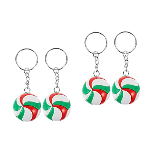 STOBOK 4 Stück Volleyball Modell Spielzeug Volleyball Schlüsselanhänger Ledertaschen Schüler Anhänger Bunt von STOBOK