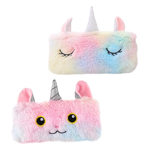 STOBOK Makeup Tasche 4-Teiliges Einhorn-Plüschbeutel-Mädchen-Make-Up-Set Für Mädchen Reise-Make-Up-Beutel Schreibwarenbeutel Klassenzimmer- -Briefpapierbeutel Plüsch-Stiftbeutel von STOBOK