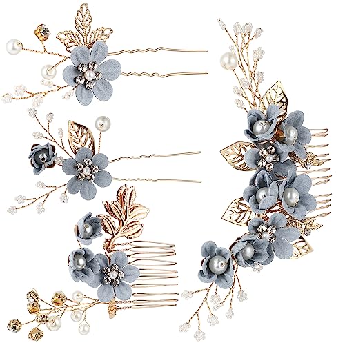 STOBOK 4 Stück Hochzeitshaarschmuck Für Bräute Haarspangen Mit Strassperlen Schmuckkamm Haarkamm Aus Kristall Hochzeit Haarkamm Clips Blumenhaarspangen Für Frauen Die Blumen Diamant Braut von STOBOK