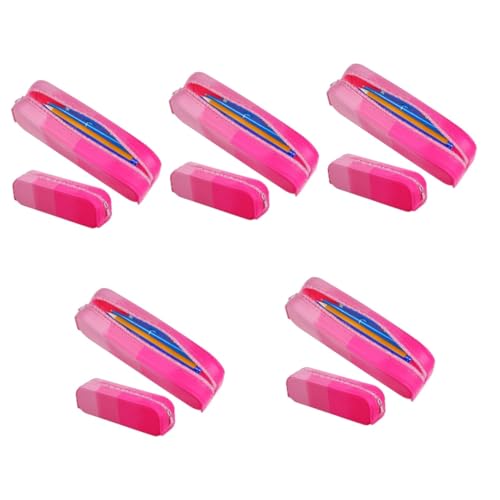 STOBOK 5 Stück Einfaches Federmäppchen (rosa) Halter Schreibwaren ästhetisch rosa Federmäppchen Storage Pockets Storage Bags Pin-Box Pinselabdeckung bilden kleines Federmäppchen Kieselgel von STOBOK